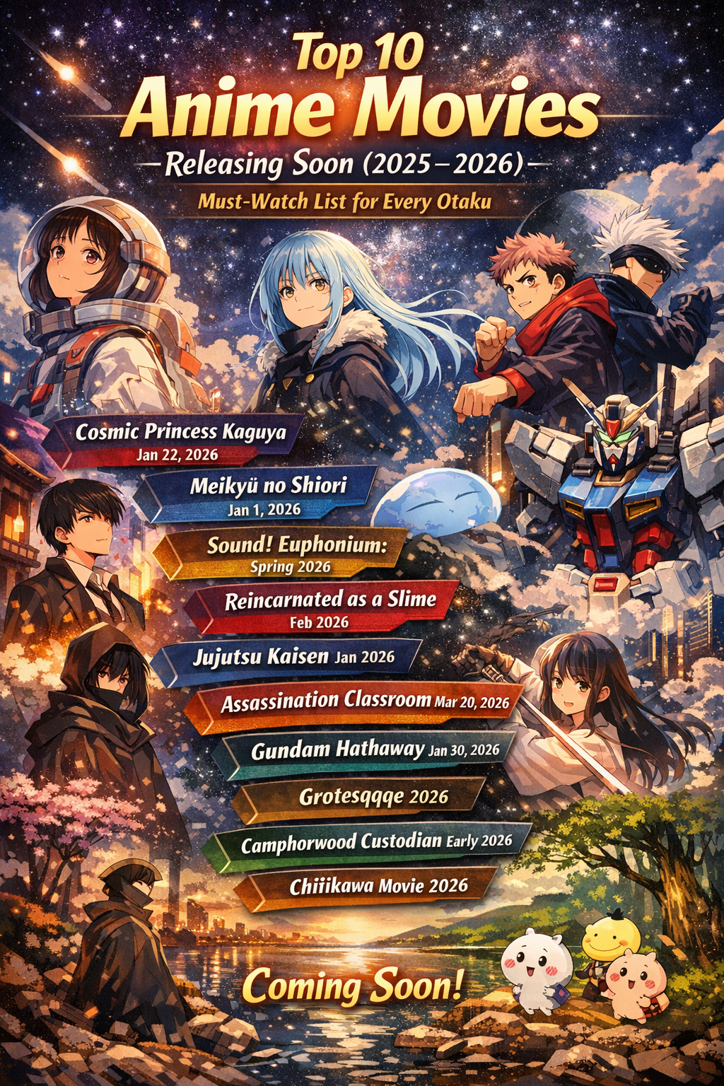 Top 10 Anime Movies Releasing Soon (2025–2026) – Must-Watch List for Every Otaku