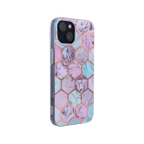 Hexagon Marble Design Case For iPhone 14 Pro
