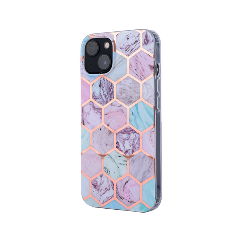 Hexagon Marble Design Case For iPhone 14 Pro
