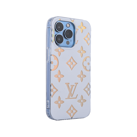 LV White Matte Design Case For iPhone 14 Pro