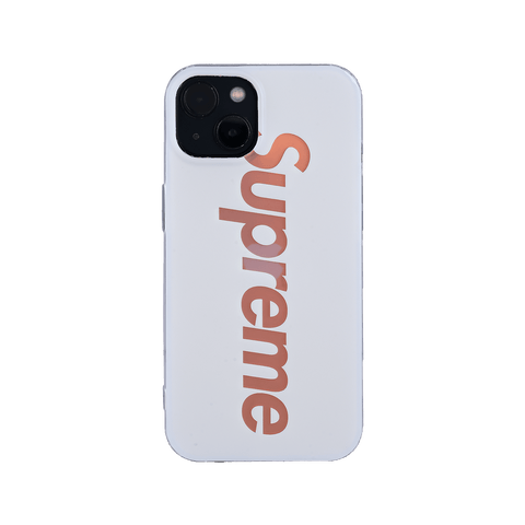 Supreme White Matte Design Case For iPhone 14