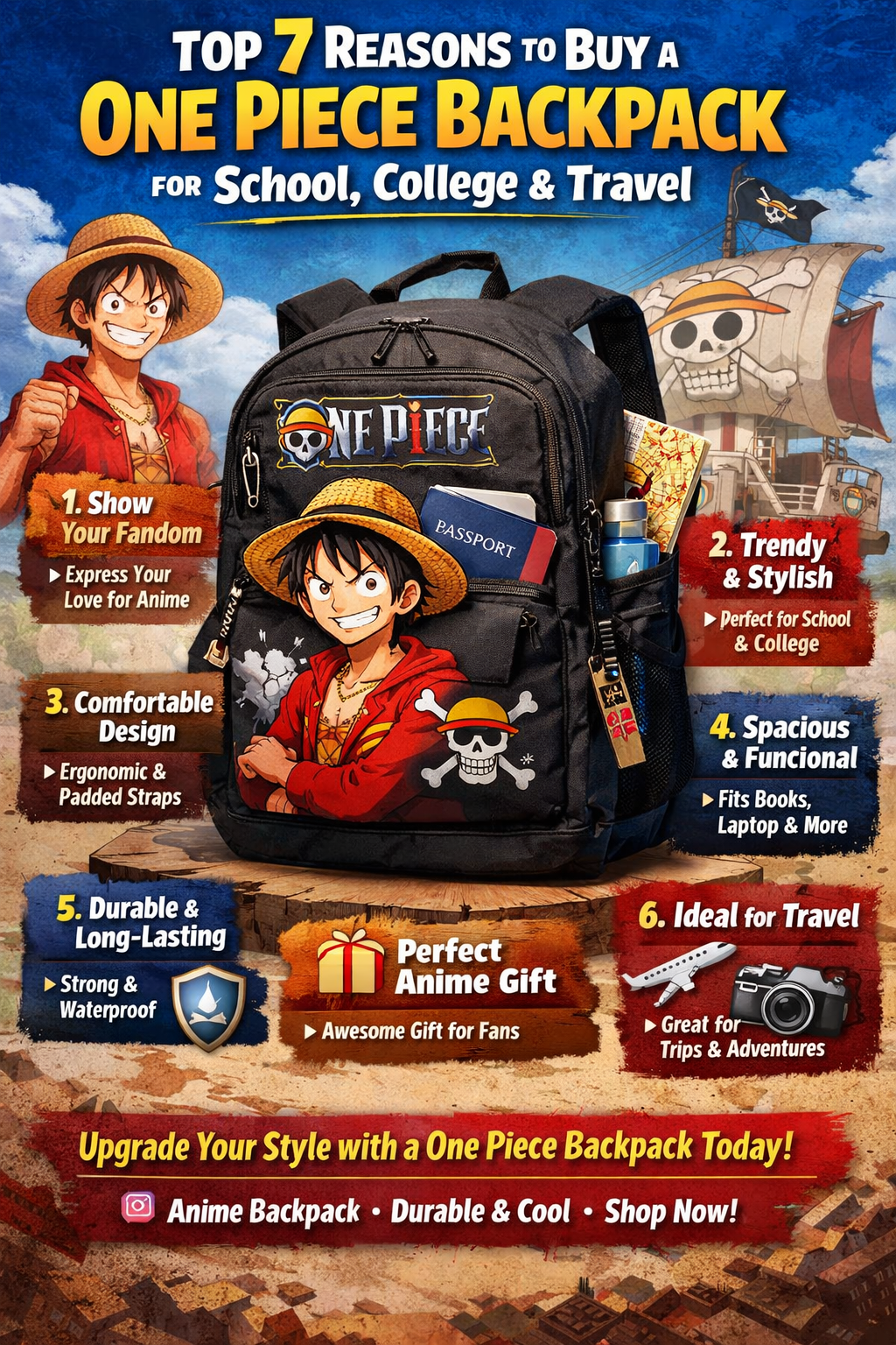Top 7 Reasons to Buy a One Piece Backpack for School, College & Travel
