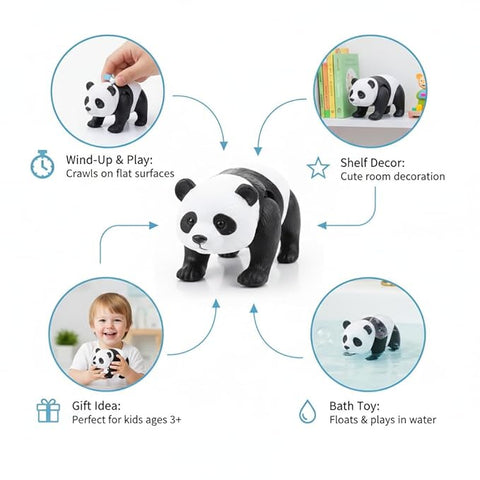 Mini Wind-Up Panda Toy (Black & White)