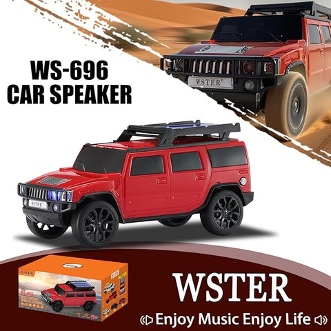 Car Model BT Speaker WS-696 Solar Energy Subwoofer Wireless Loud Sound Supported BT TF TM USB TWS Speaker Children's Toy Car