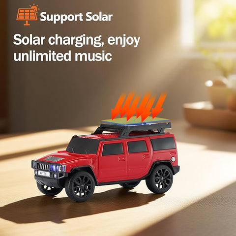 Car Model BT Speaker WS-696 Solar Energy Subwoofer Wireless Loud Sound Supported BT TF TM USB TWS Speaker Children's Toy Car