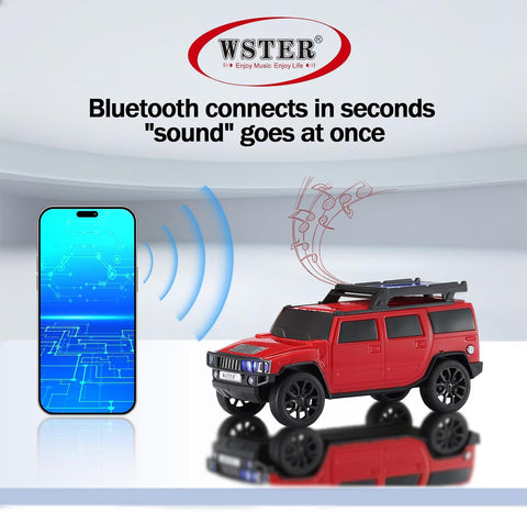 Car Model BT Speaker WS-696 Solar Energy Subwoofer Wireless Loud Sound Supported BT TF TM USB TWS Speaker Children's Toy Car