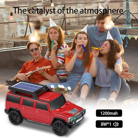 Car Model BT Speaker WS-696 Solar Energy Subwoofer Wireless Loud Sound Supported BT TF TM USB TWS Speaker Children's Toy Car