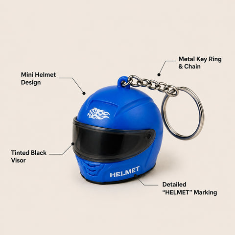 Blue Helmet Keychain