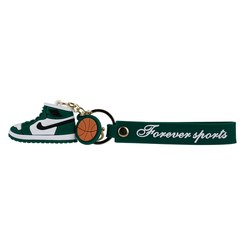 RC Green Sneakers Shoe Keychain | Strap Charm & Hook| key Ring
