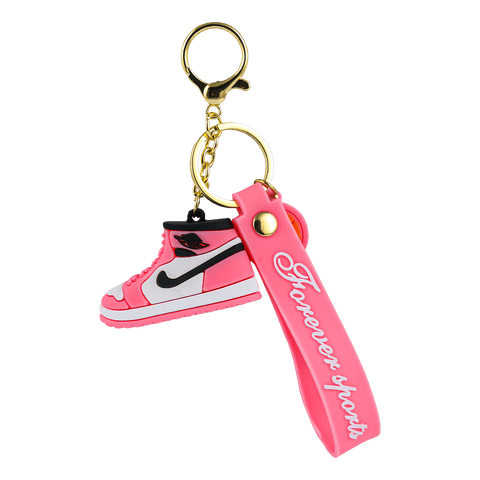 RC Pink Sneakers Shoe Keychain | Strap Charm & Hook| key Ring