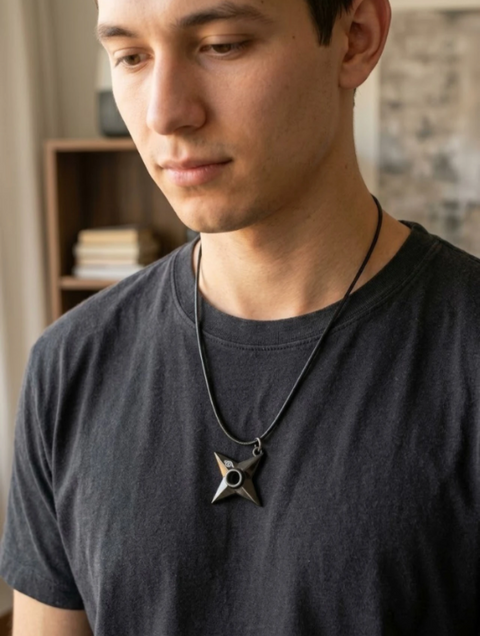 Naruto Shuriken Pendant – Hidden Leaf Necklace