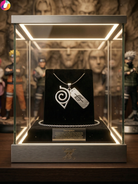 Naruto Uzumaki & Hidden Leaf Pendant – Konoha Necklace