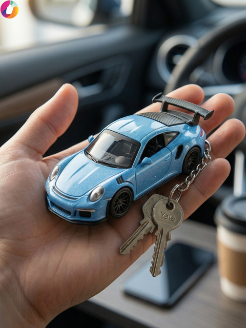 Mini Sports Car Keychain – Pull Back Edition
