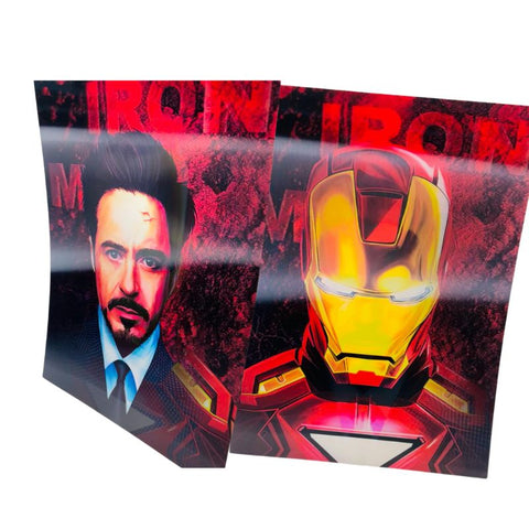 Ironman with mask and without mask 3d poster