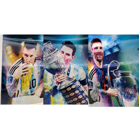 Messi with trophy 3d Psoter