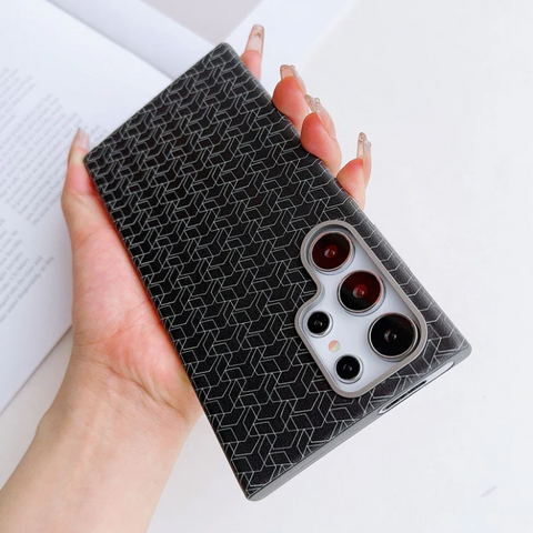 Samsung S24 Ultra Bricks Phone case with Luxury Metal Phone Stand