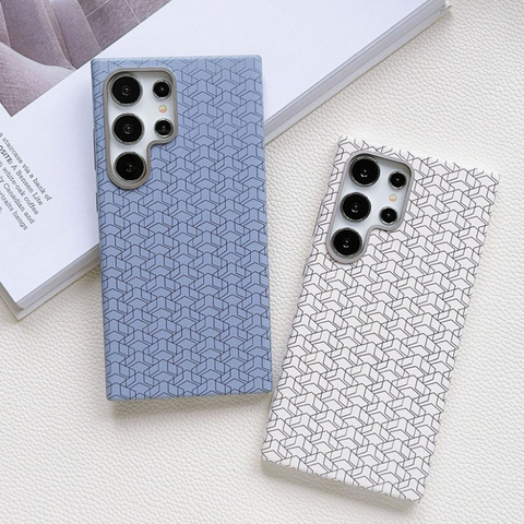 Samsung S24 Ultra Bricks Phone case with Luxury Metal Phone Stand