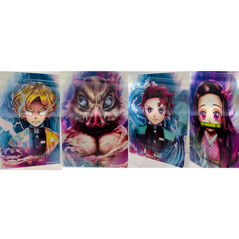 Tanjiro-Nezuku-Zenitsu-Inosuke 3d Poster
