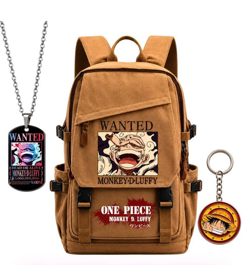 WANTED LUFFY SET(BAG+PANDENT+KEYCHAIN)