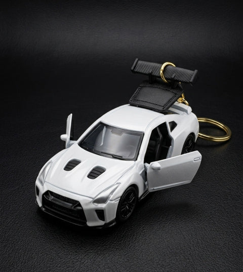 White Car Keychain