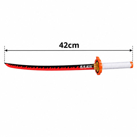 Rengoku small wooden katana with stand