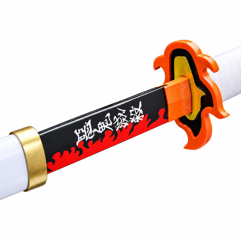 Rengoku small wooden katana with stand