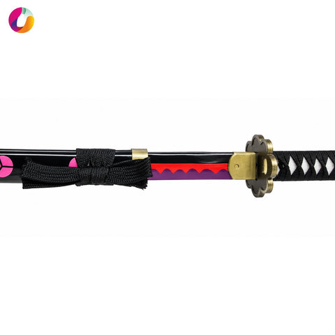 Zoro Black Small Wooden Katana with Stand | Anime-Inspired Decorative Sword