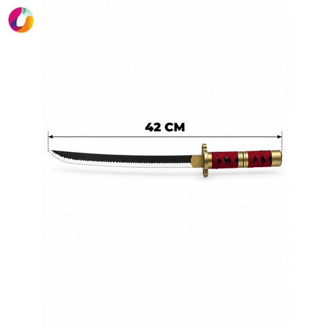 Zoro Red Wooden Katana with Stand | Anime-Inspired Decorative Sword