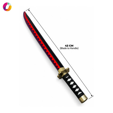 Zoro Red Wooden Katana with Stand | Anime-Inspired Decorative Sword