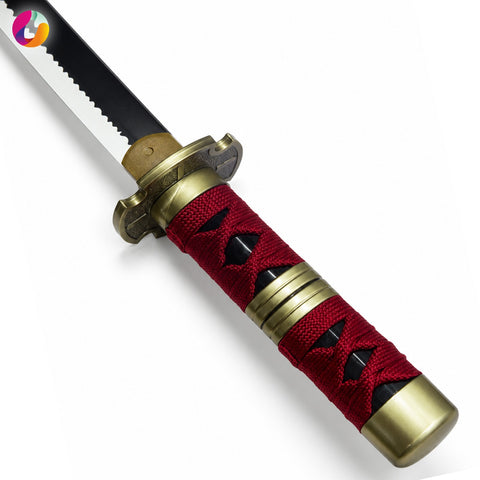 Zoro Red Wooden Katana with Stand | Anime-Inspired Decorative Sword